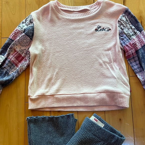 Toddler Girls Levi's Pink Patchwork Outfit - Picture 3 of 4